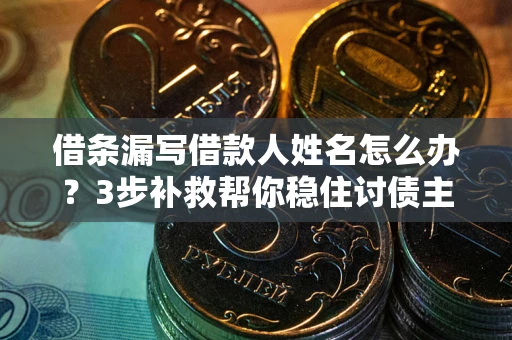 济南借条漏写借款人姓名怎么办？3步补救帮你稳住讨债主动权